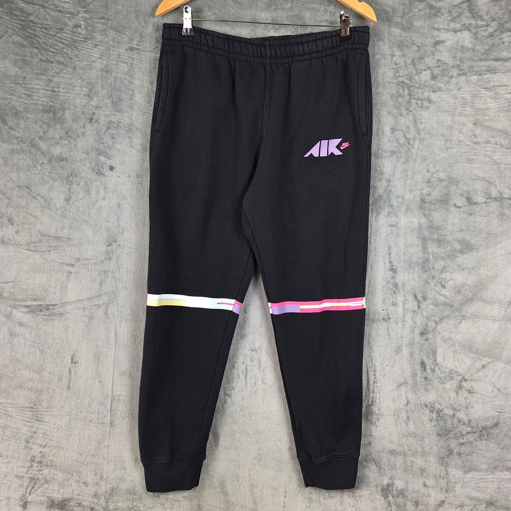 Nike Pants Large Black Sportswear Geo Metric Joggers Athletic Fleece Sweatpants